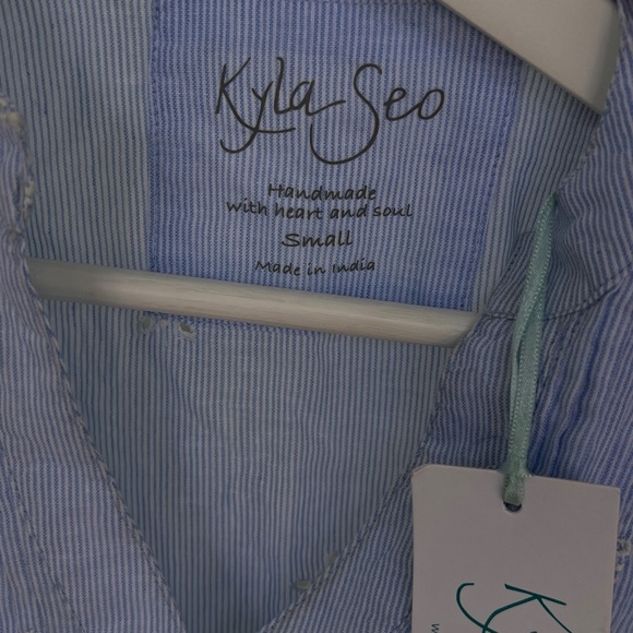 NWT Anthropology Bell Sleeves Shirt by Kyla Seo Soft Eyeleted Cotton Sz Small - Picture 5 of 16